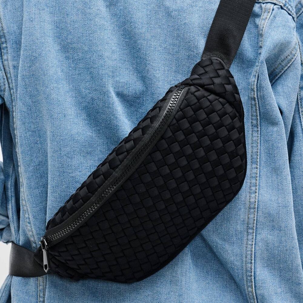 Aim High Woven Neoprene Belt Bag Fanny Pack Sling Bag Black - Picture 5 of 7